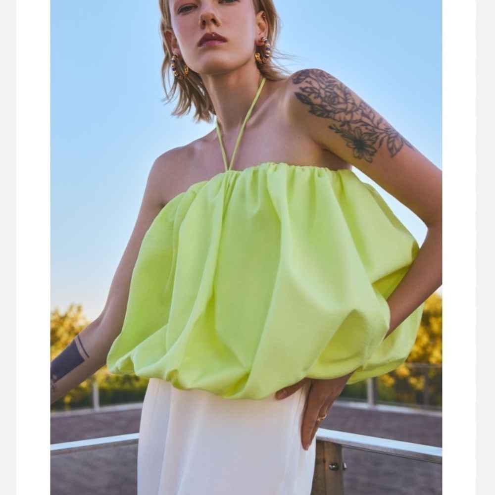 Nocturne halter top US medium large neon yellow green NeW